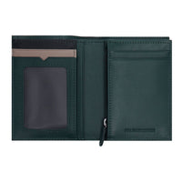 Crossing Modish Short Leather Wallet With Coin Pouch RFID - Black/Teal