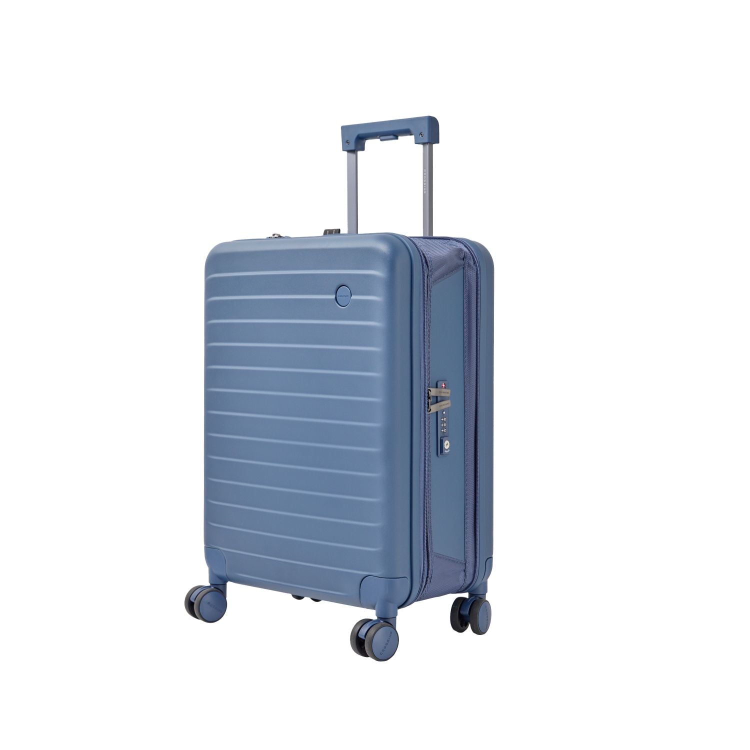 Crossing Ori Collapsible Polycarbonate 20" Carry On Luggage - Pewter Blue