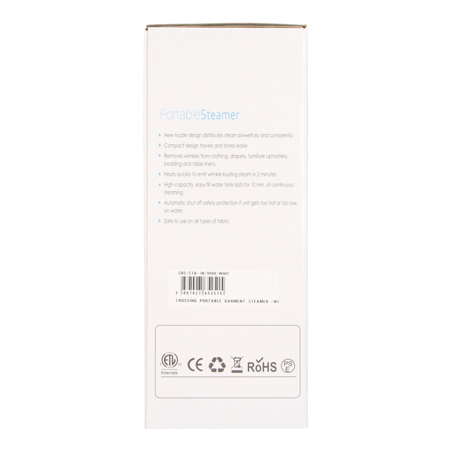 Crossing Portable Garment Steamer (White/Oval)