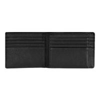 Crossing Prime Bi-Fold Leather Wallet With Flap [17 Card Slots] - Black