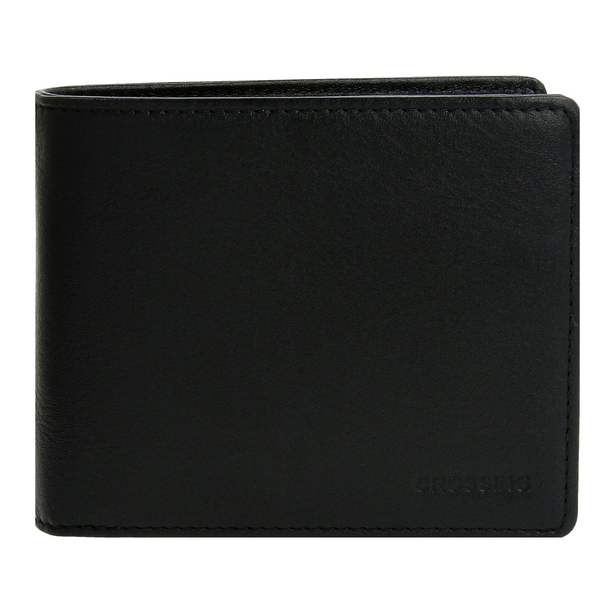Crossing Prime Bi-Fold Nappa Leather Wallet With Flap [14 Card Slots] - Black