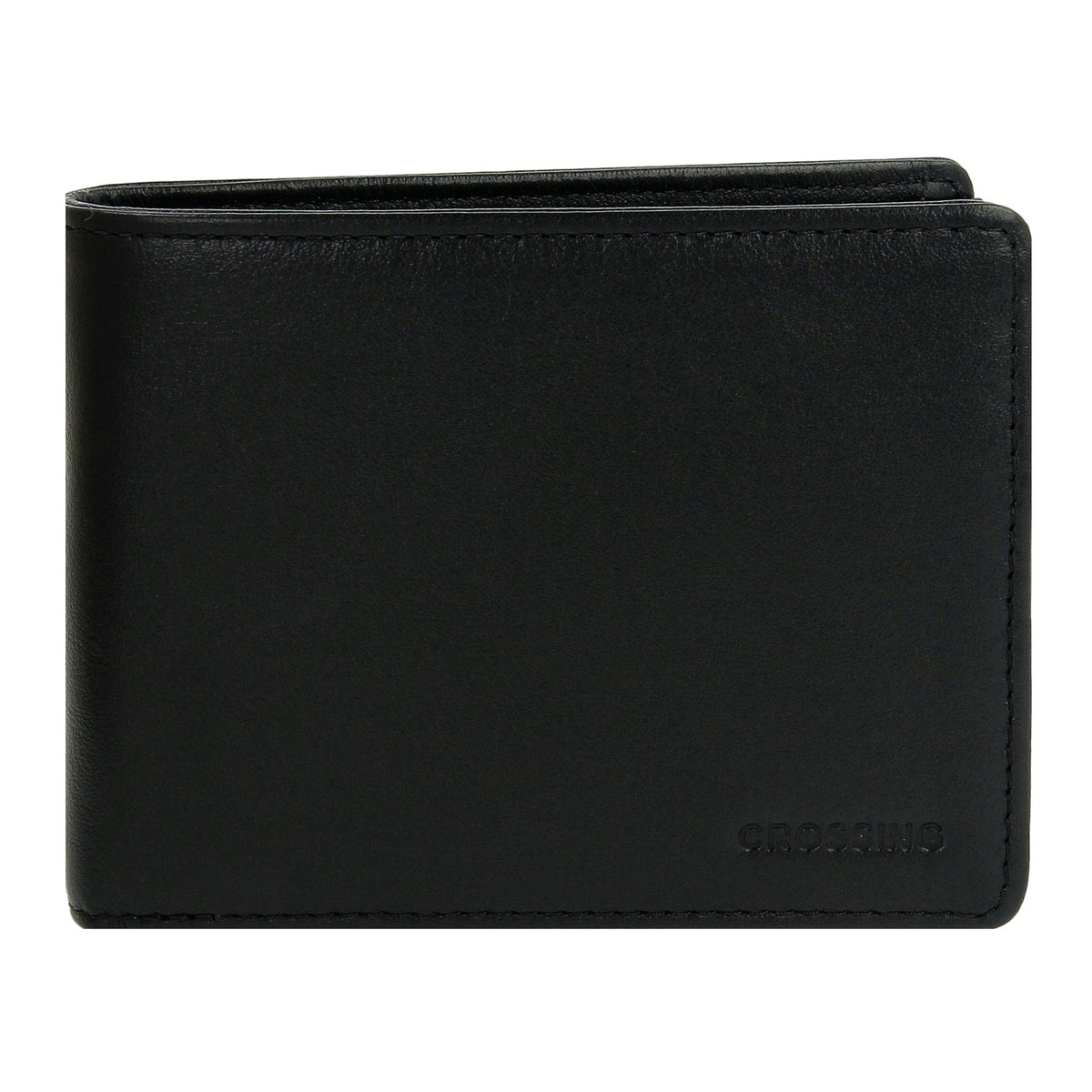 Crossing Prime Slim Nappa Leather Wallet With Coin Pocket [5 Card Slots] - Black