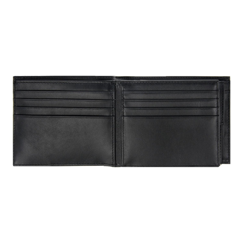 Crossing Riforma Bi-fold Leather Wallet With Flap And Coin Pouch RFID - Black