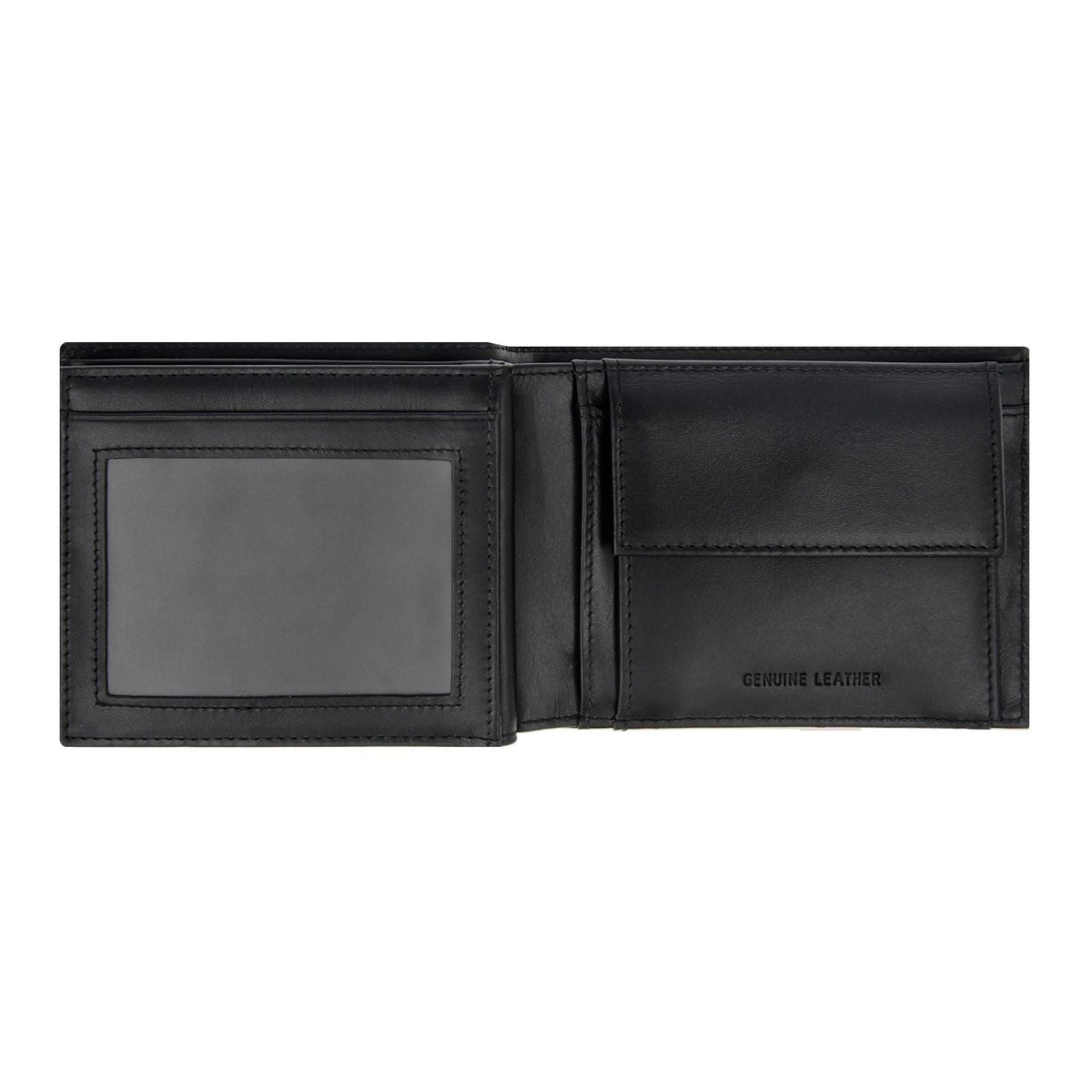 Crossing Riforma Bi-fold Leather Wallet With Flap And Coin Pouch RFID - Black
