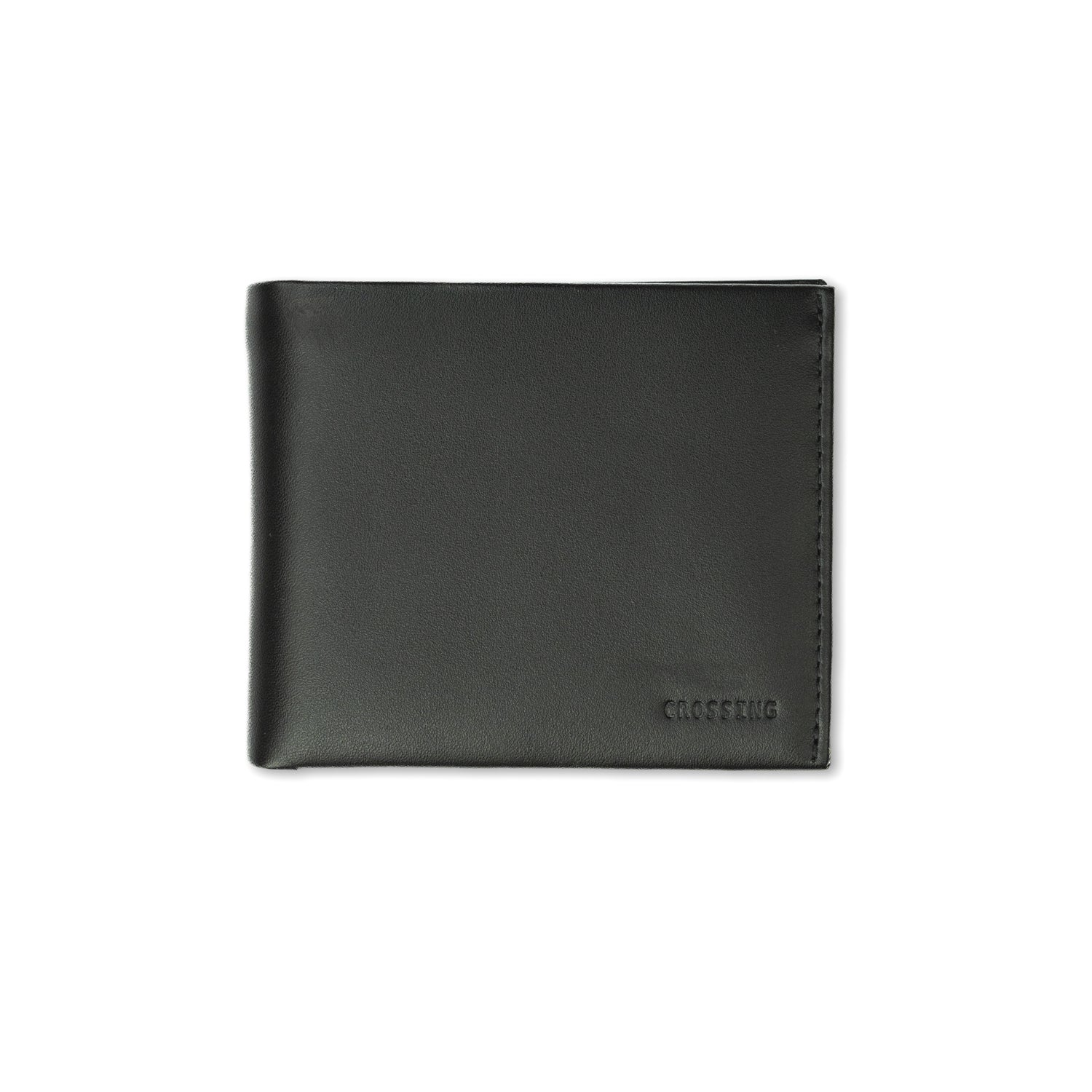 Crossing Sydney Bi-Fold Leather Wallet With Coin Pocket - Black