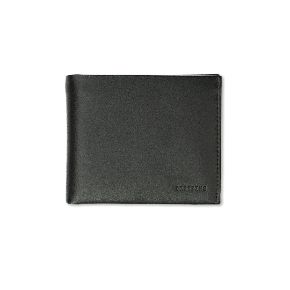 Crossing Sydney Bi-Fold Leather Wallet With Coin Pocket - Black