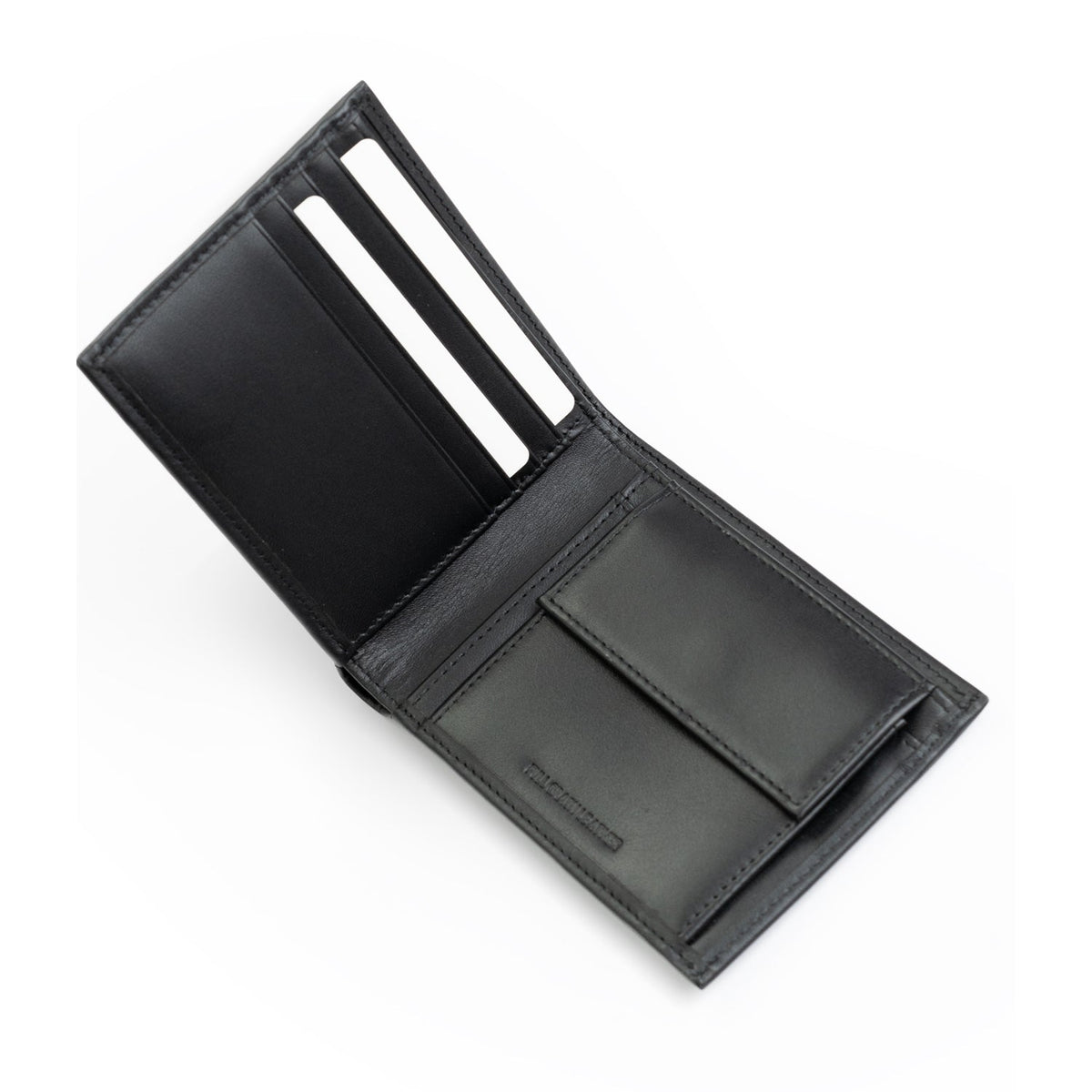 Crossing Sydney Bi-Fold Leather Wallet With Coin Pocket - Black