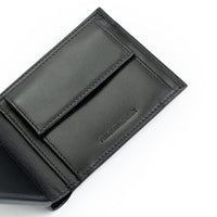 Crossing Sydney Bi-Fold Leather Wallet With Coin Pocket - Black