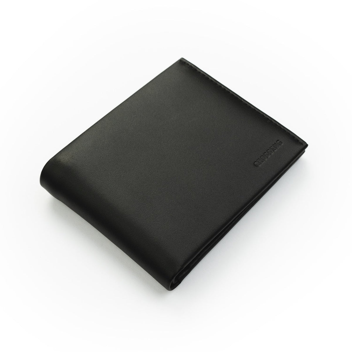 Crossing Sydney Bi-Fold Leather Wallet With Coin Pocket - Black