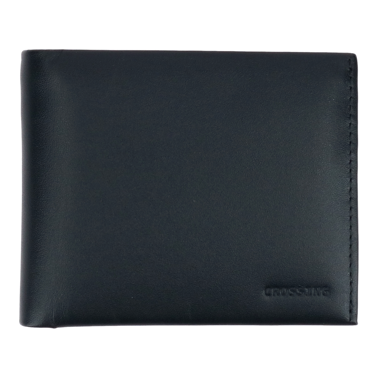 Crossing Sydney Bi-Fold Leather Wallet With Coin Pouch [12 Card Slots] - Black