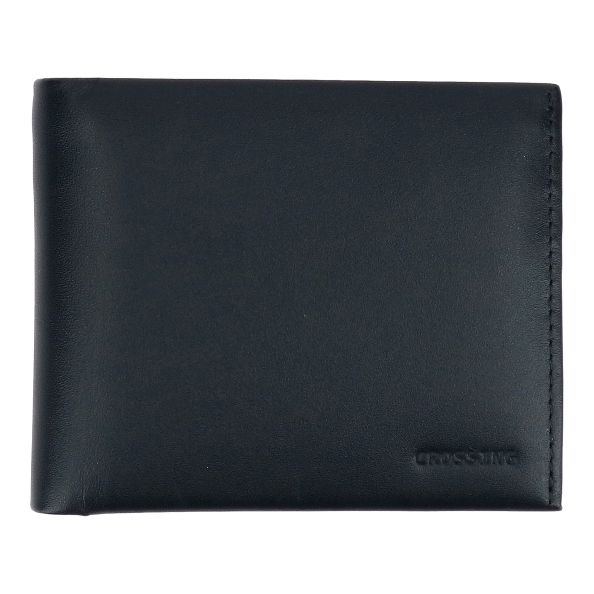 Crossing Sydney Bi-Fold Leather Wallet With Coin Pouch [12 Card Slots] - Black