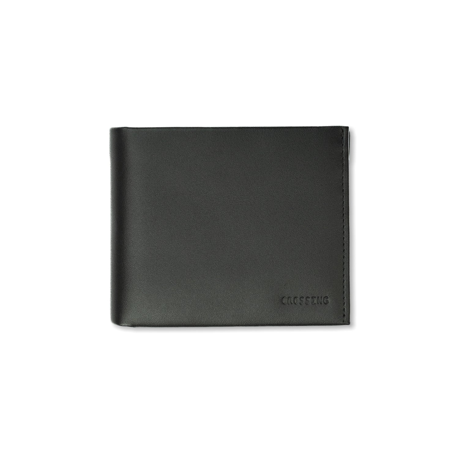 Crossing Sydney Bi-Fold Leather Wallet With Flap And Coin Pouch - Black