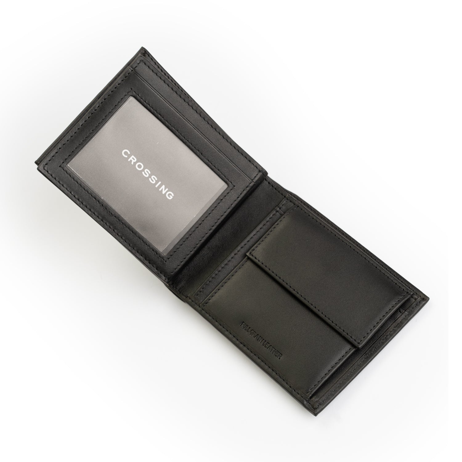 Crossing Sydney Bi-Fold Leather Wallet With Flap And Coin Pouch - Black