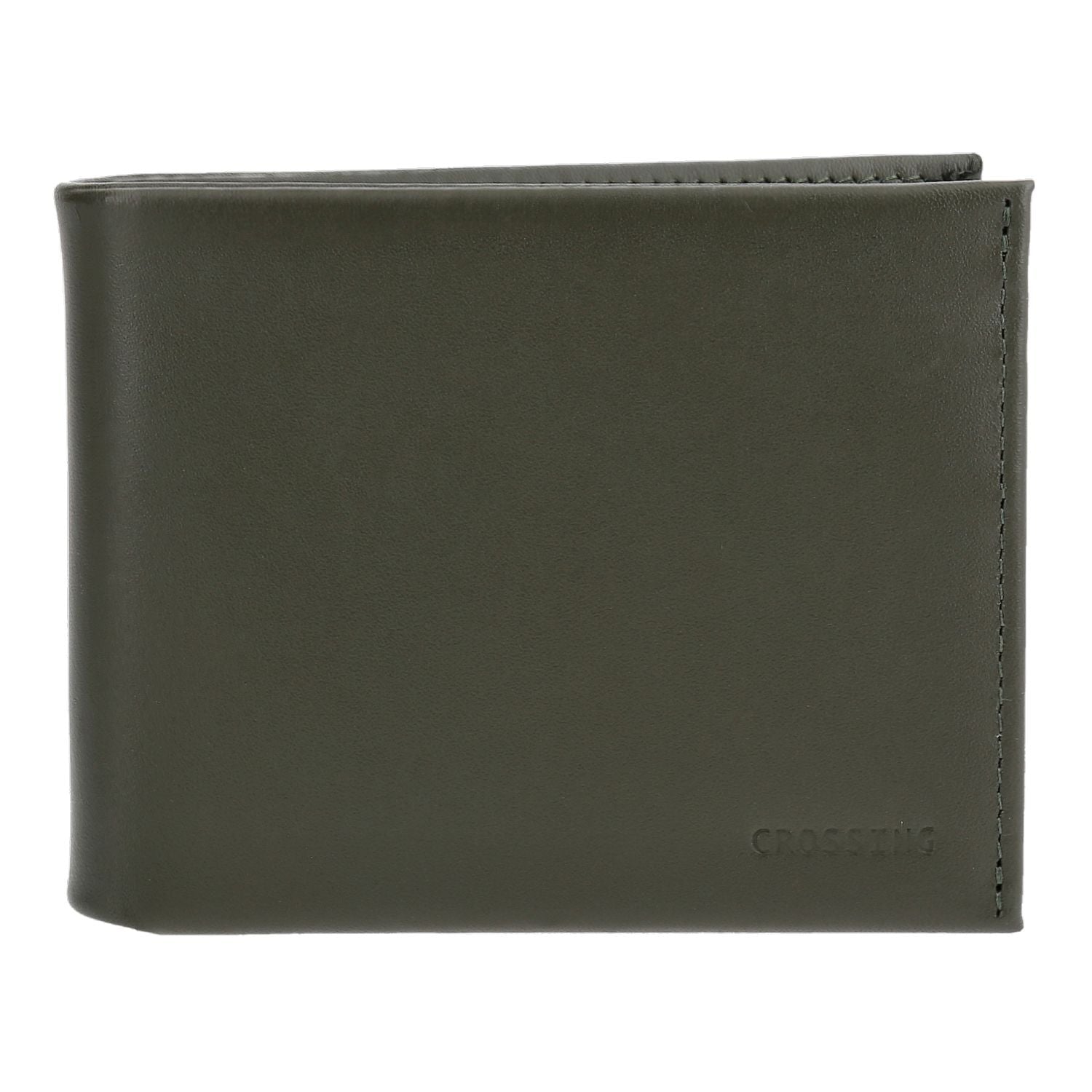 Crossing Sydney Slim Leather Wallet With Coin Pocket [5 Card Slots] Rfid - Khaki