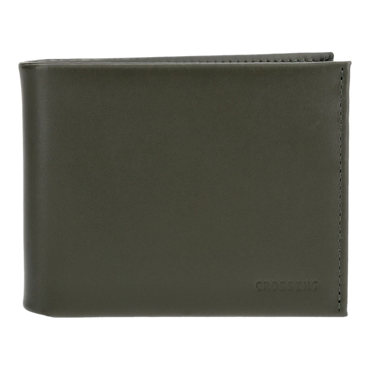 Crossing Sydney Slim Leather Wallet With Coin Pocket [5 Card Slots] Rfid - Khaki