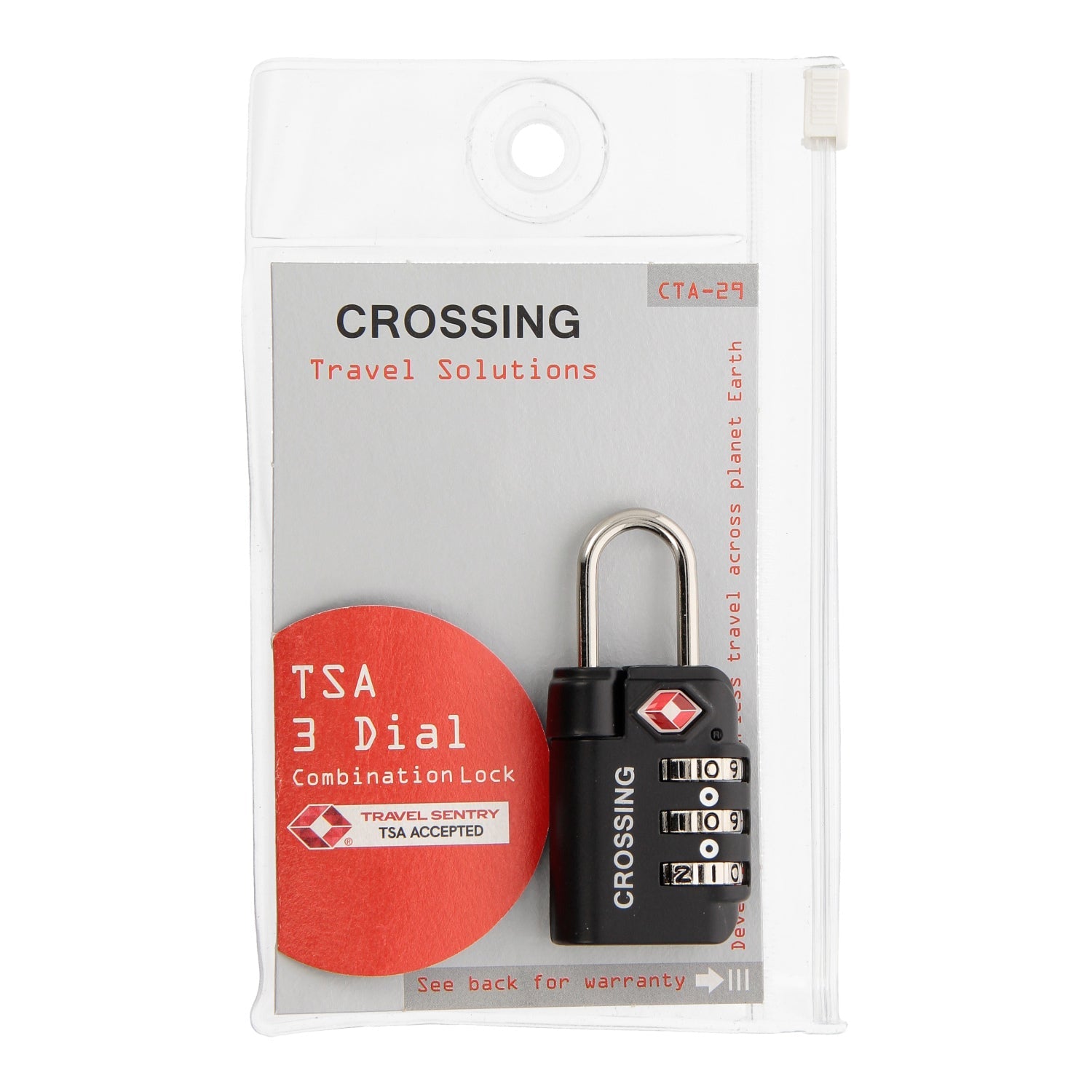 Crossing Travel Sentry Approved 3-Dial Combo Lock (Black)