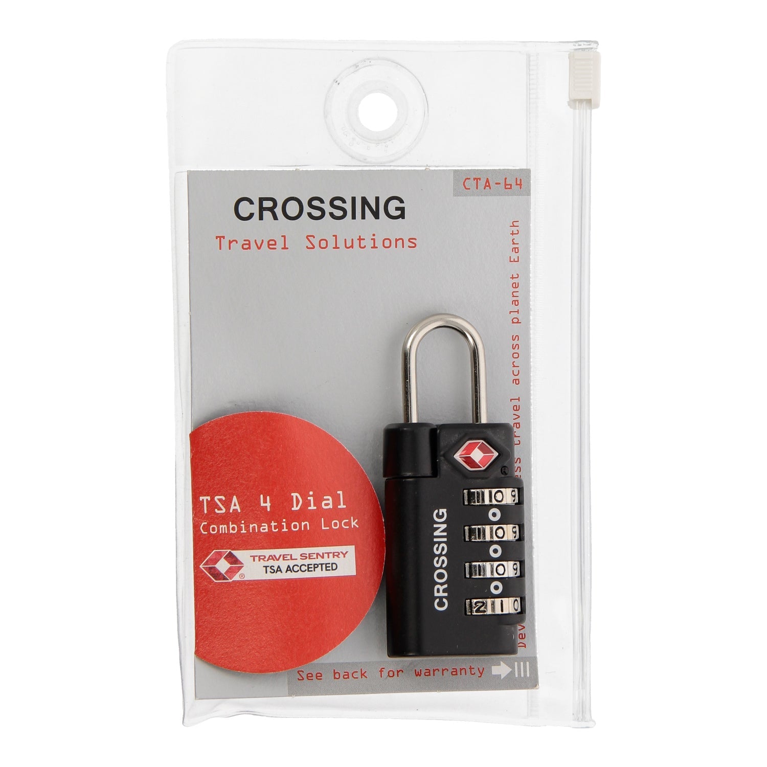 Crossing Travel Sentry Approved 4 Dial Combination Lock (Black)