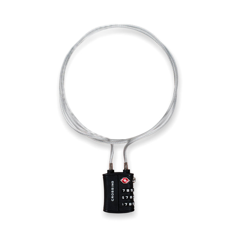 Crossing Ultra-Light TSA 3-Dial 1M Cable Lock - Black