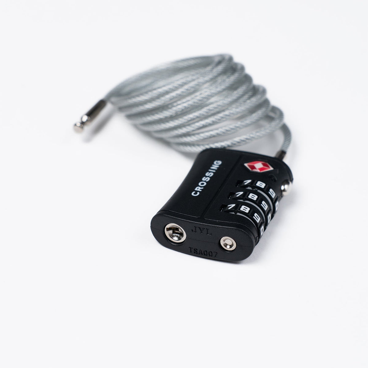 Crossing Ultra-Light TSA 3-Dial 1M Cable Lock - Black