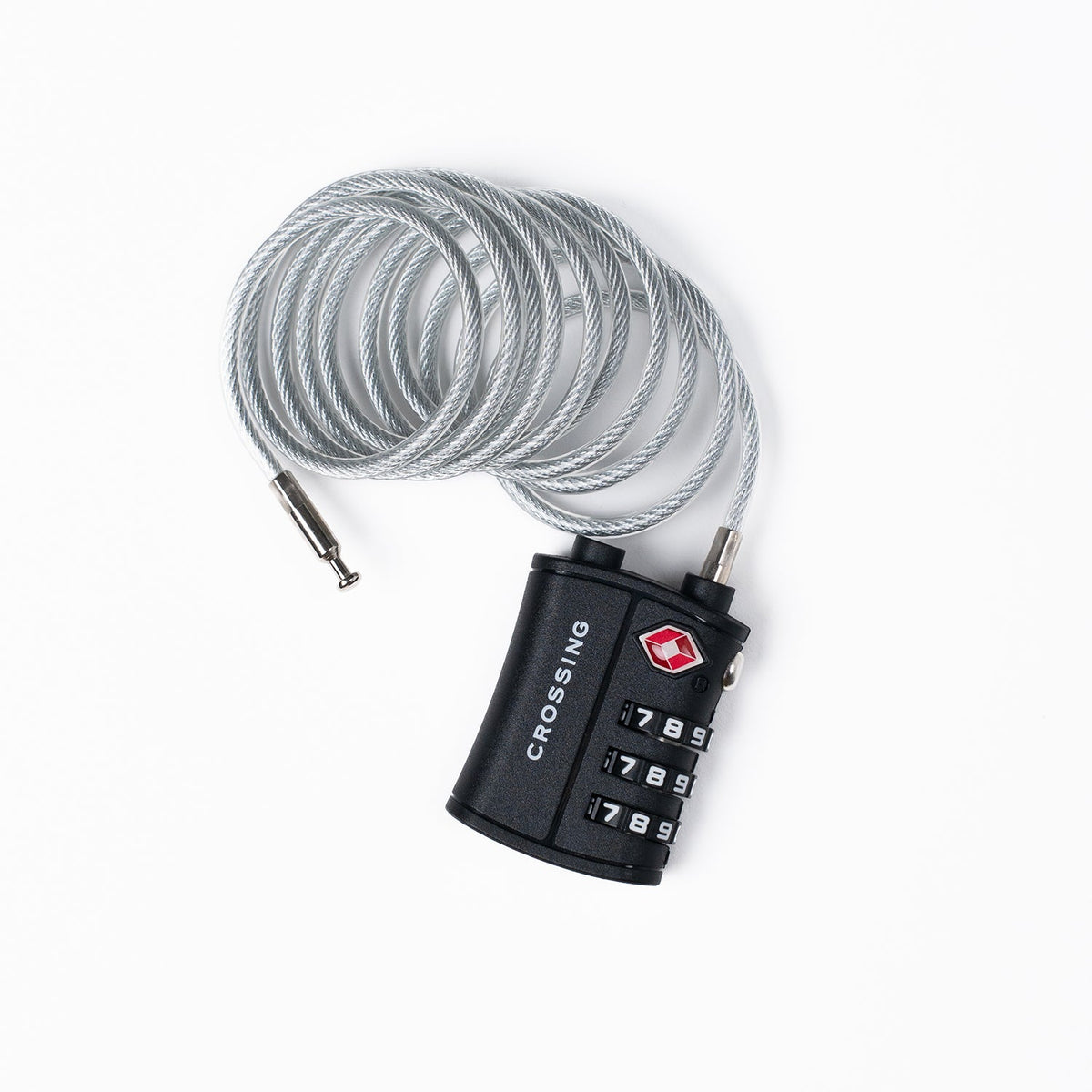 Crossing Ultra-Light TSA 3-Dial 1M Cable Lock - Black