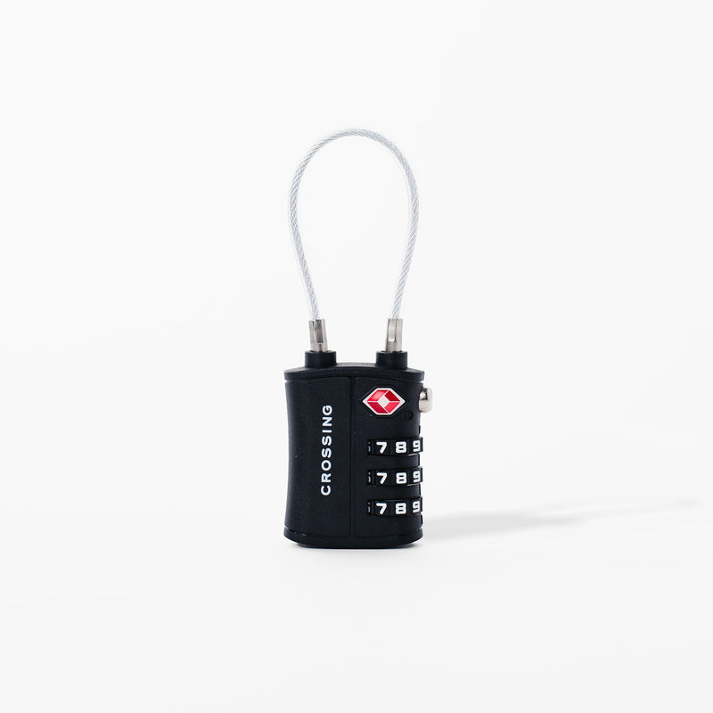 Crossing Ultra-Light TSA 3-Dial Cable Lock - Black