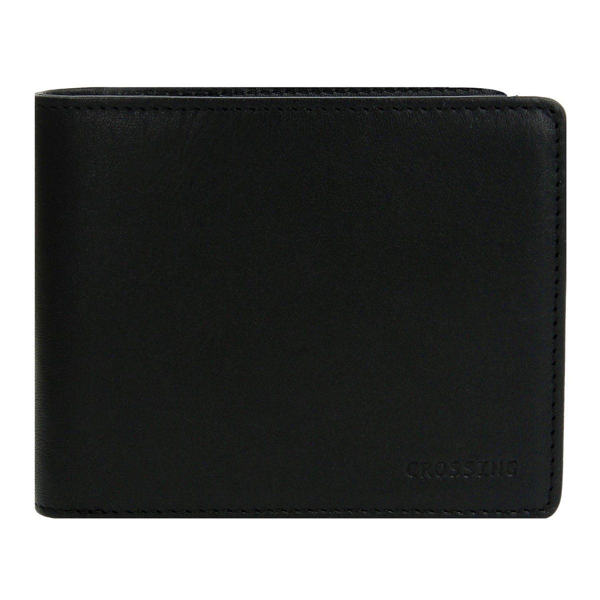 Crossing Vintage Bi-Fold Leather Wallet With Coin Pocket - Black