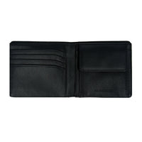 Crossing Vintage Bi-Fold Leather Wallet With Coin Pocket - Black