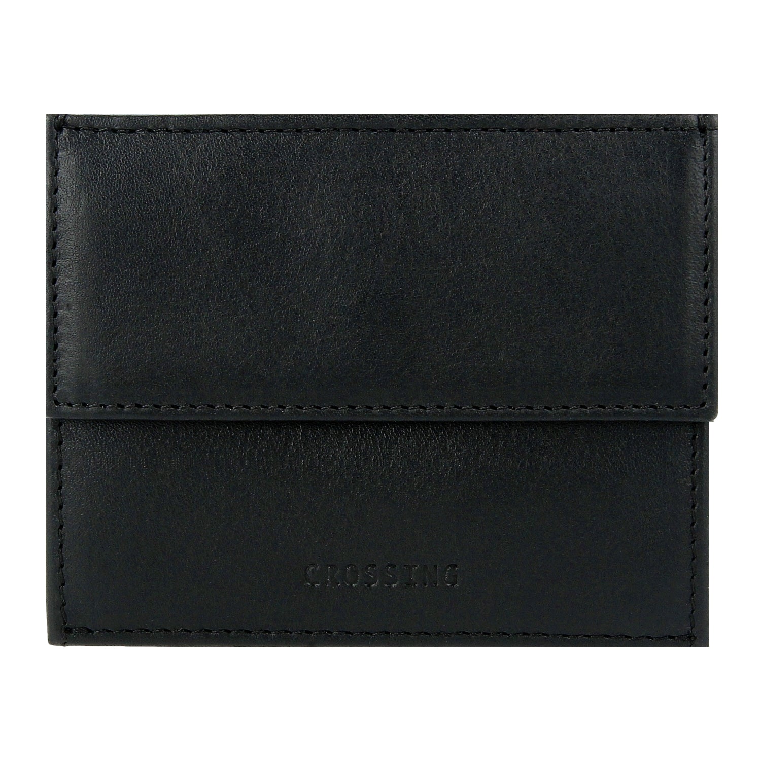 Crossing Vintage Leather Coin Pouch With Card Case - Black