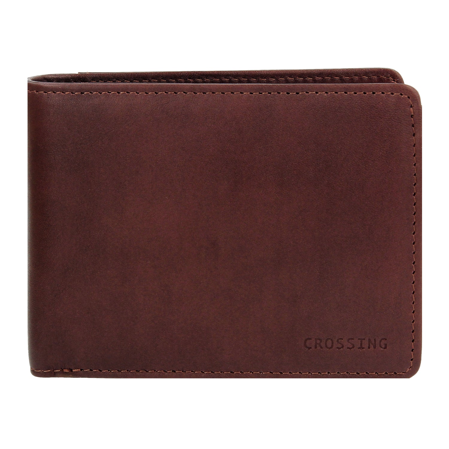 Crossing Vintage Slim Leather Wallet With Coin Pocket [5 Card Slots] - Kastine