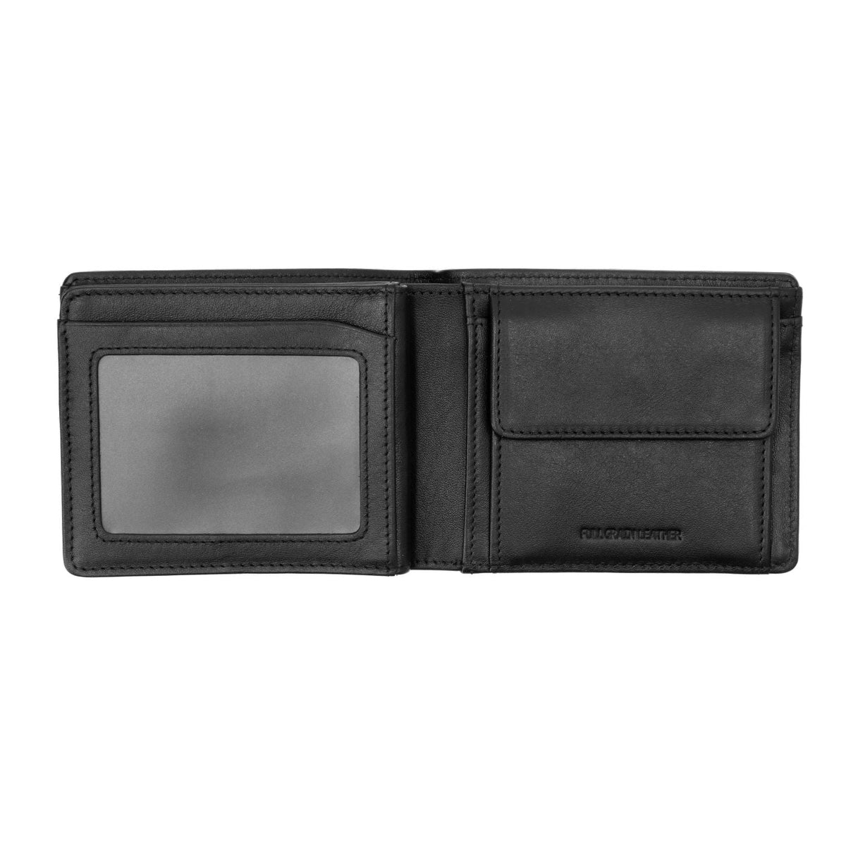 Crossing Vintage Slim Leather Wallet With Coin Pocket [8 Card Slots] - Black