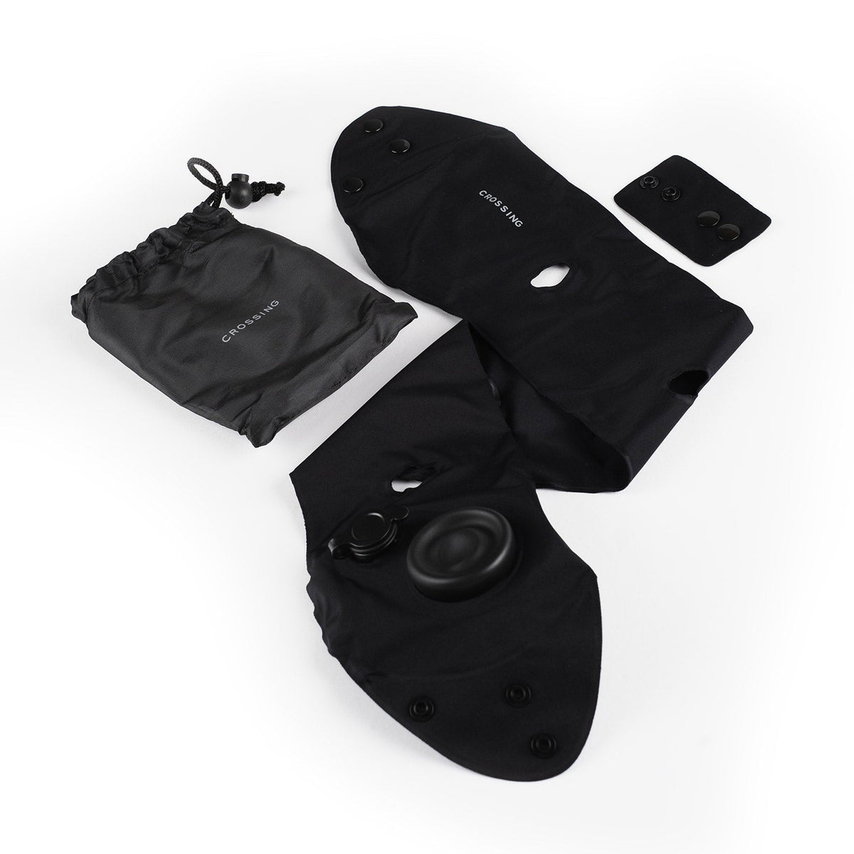 Crossing Inflatable Air Pump Neck Travel Pillow - Black