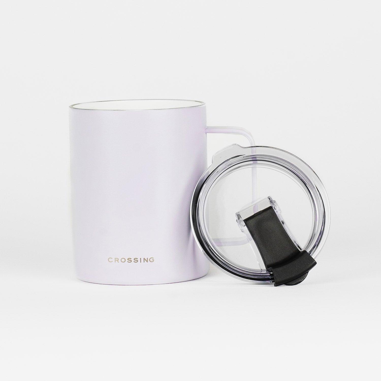 Crossing Neo Insulated S/S Ceramic Mug W Handle And Lid 420ml - Lilac