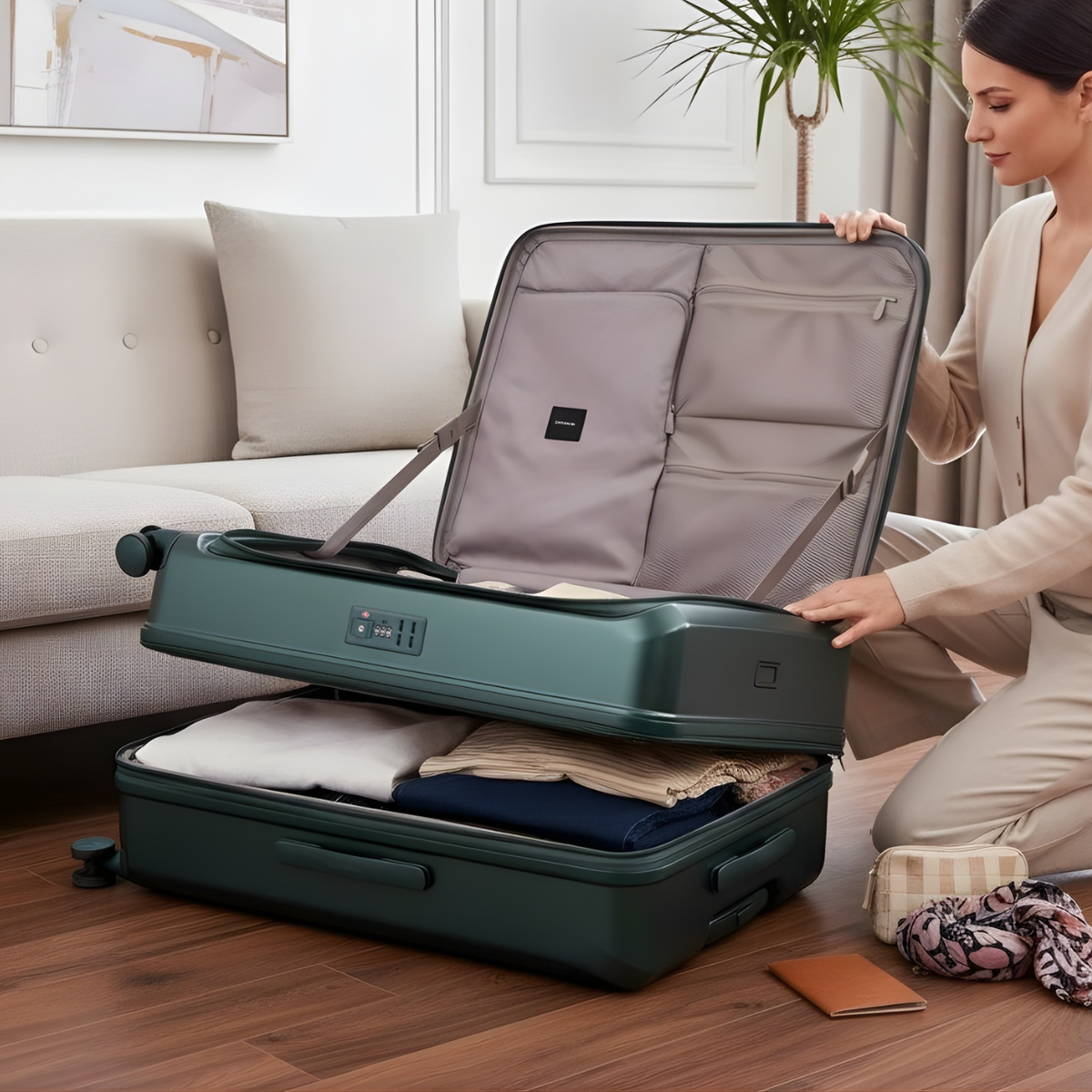 CROSSING INVI 20" Carry On Expandable Luggage With Front & Middle Access V3 - Squash