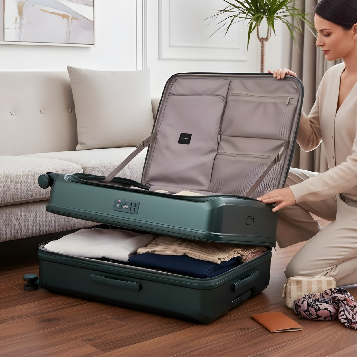 CROSSING INVI 20" Carry On Expandable Luggage With Front & Middle Access V3 - Squash