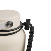 Crossing Paracord Bottle Carrier Strap with Carabiner - Black