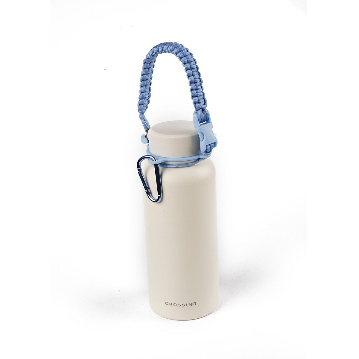 Crossing Paracord Bottle Carrier Strap with Carabiner - Blue