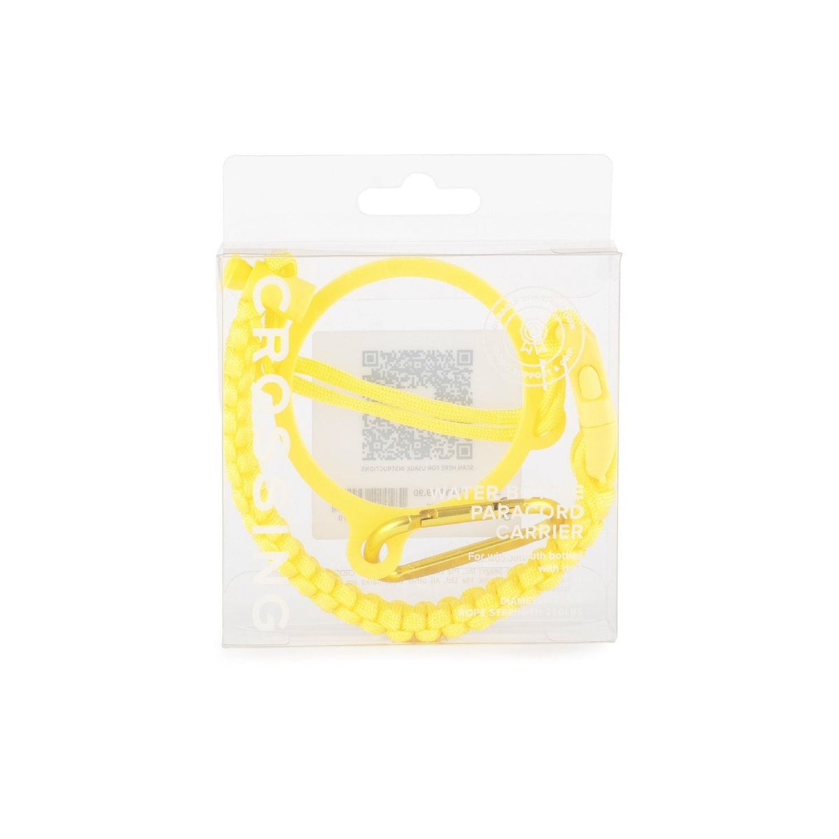 Crossing Paracord Bottle Carrier Strap with Carabiner - Yellow