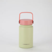 Crossing Urban Ceramic S/S Insulated Flat Cap Bottle With Handle 400ml - Pistachio Dusty Rose (Mix)