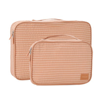 Crossing Waterproof Rayon Checked Packing Cube Set (2-Piece Set) - Coral