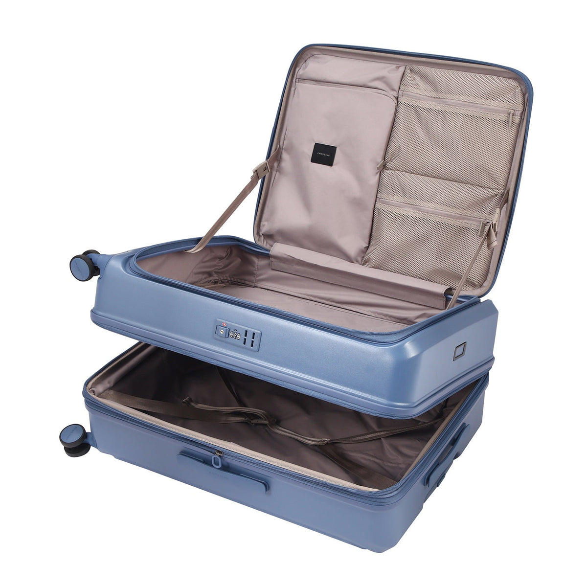 CROSSING INVI 30" Large Expandable Luggage With Front & Middle Access V3 - Smoke Blue