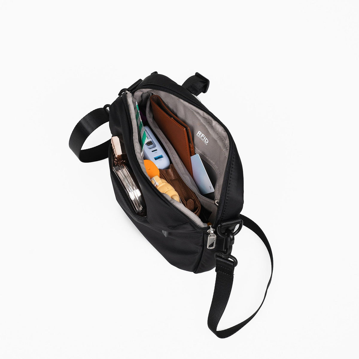 Crossing Anti-Theft RFID Crossbody Bag 4L - Black