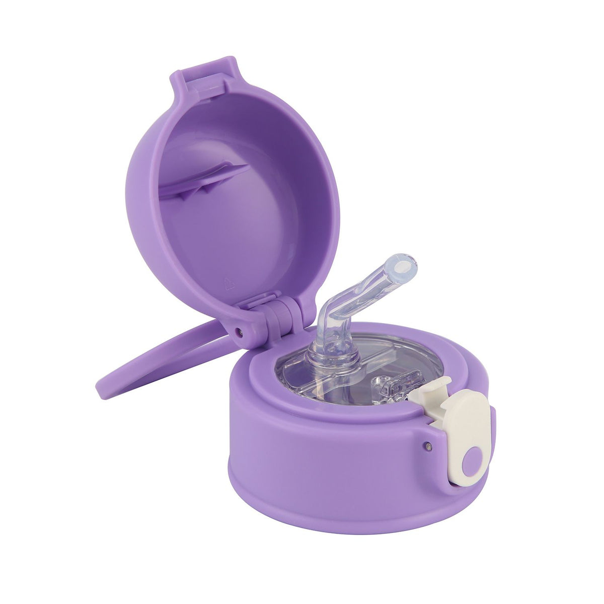 Crossing Bottle Cap With Handle Only For Kids' Drink Bottle W/Sipper Silicone Straw - Purple