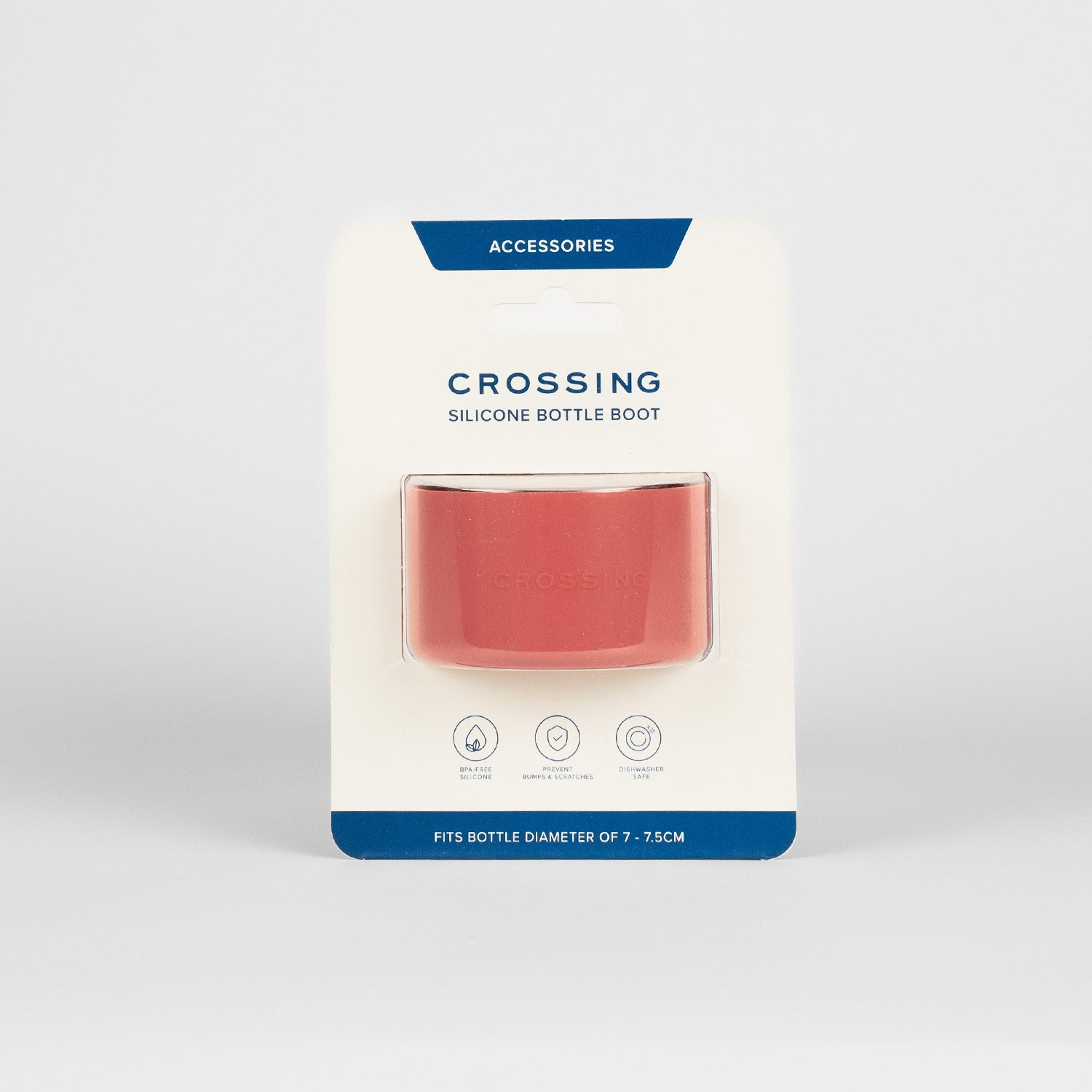 Crossing Silicone Water Bottle Boot - Fits Diameter 7-7.5cm (550ml) Blistered Pack - Red