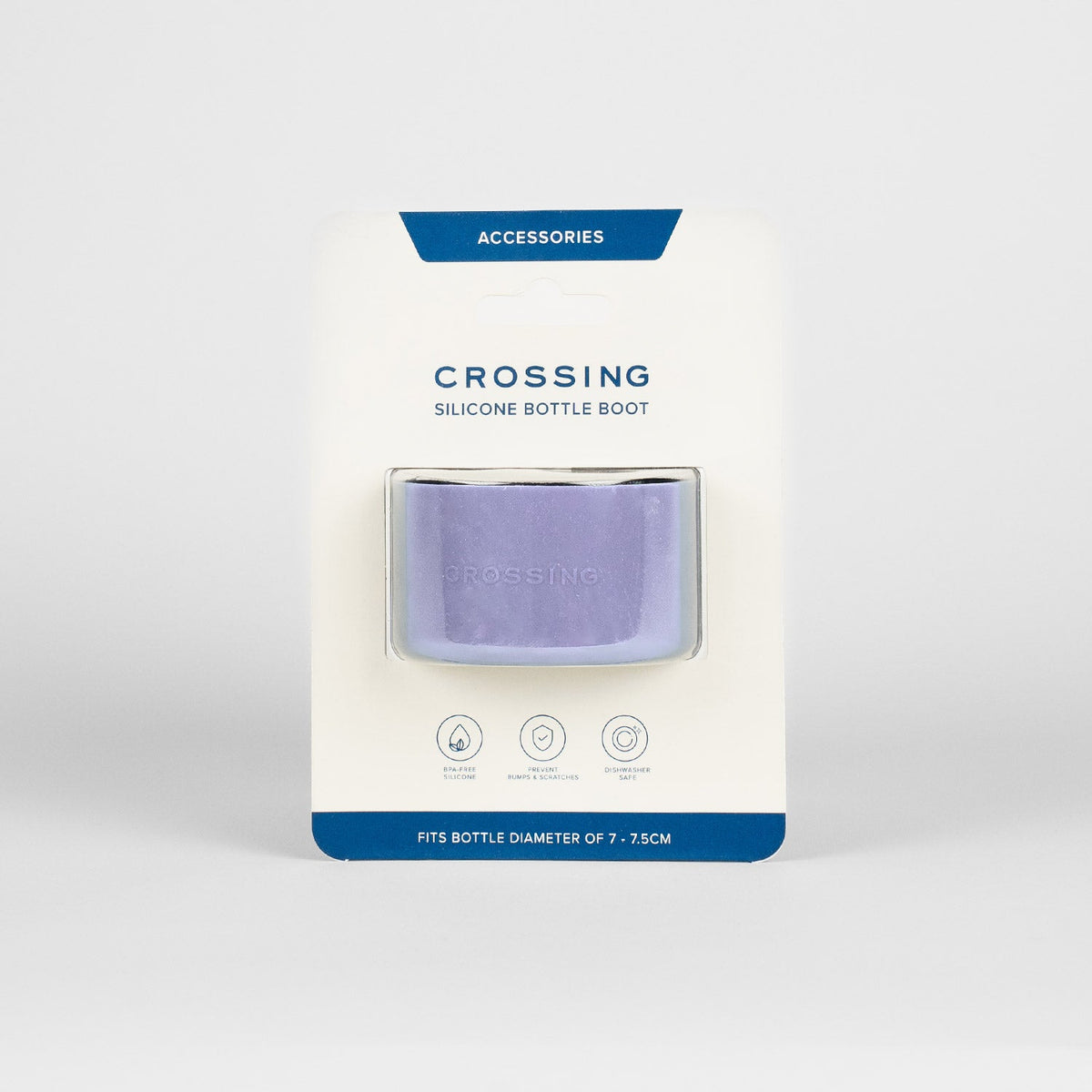 Crossing Silicone Water Bottle Boot - Fits Diameter 7-7.5cm (550ml) Blistered Pack - Sky Blue