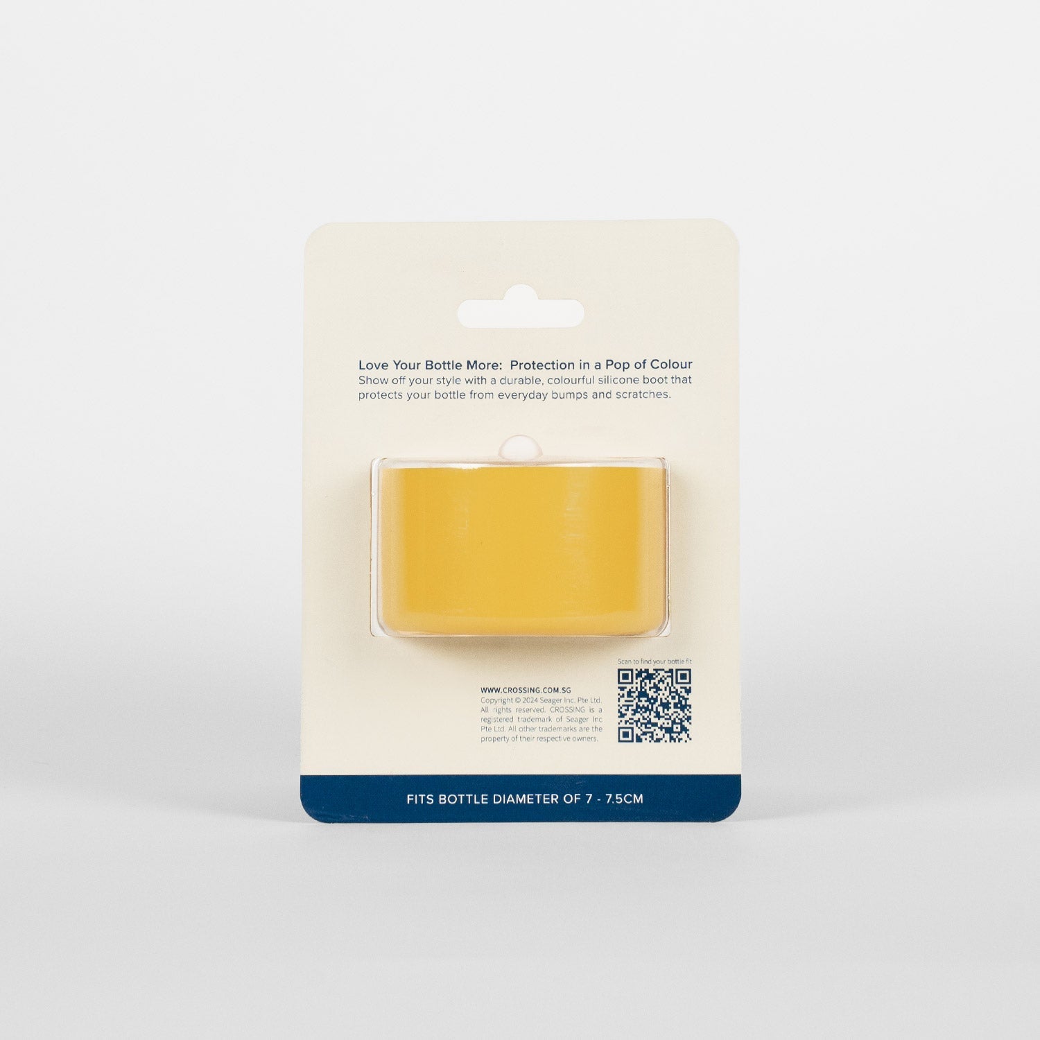 Crossing Silicone Water Bottle Boot - Fits Diameter 7-7.5cm (550ml) Blistered Pack - Yellow