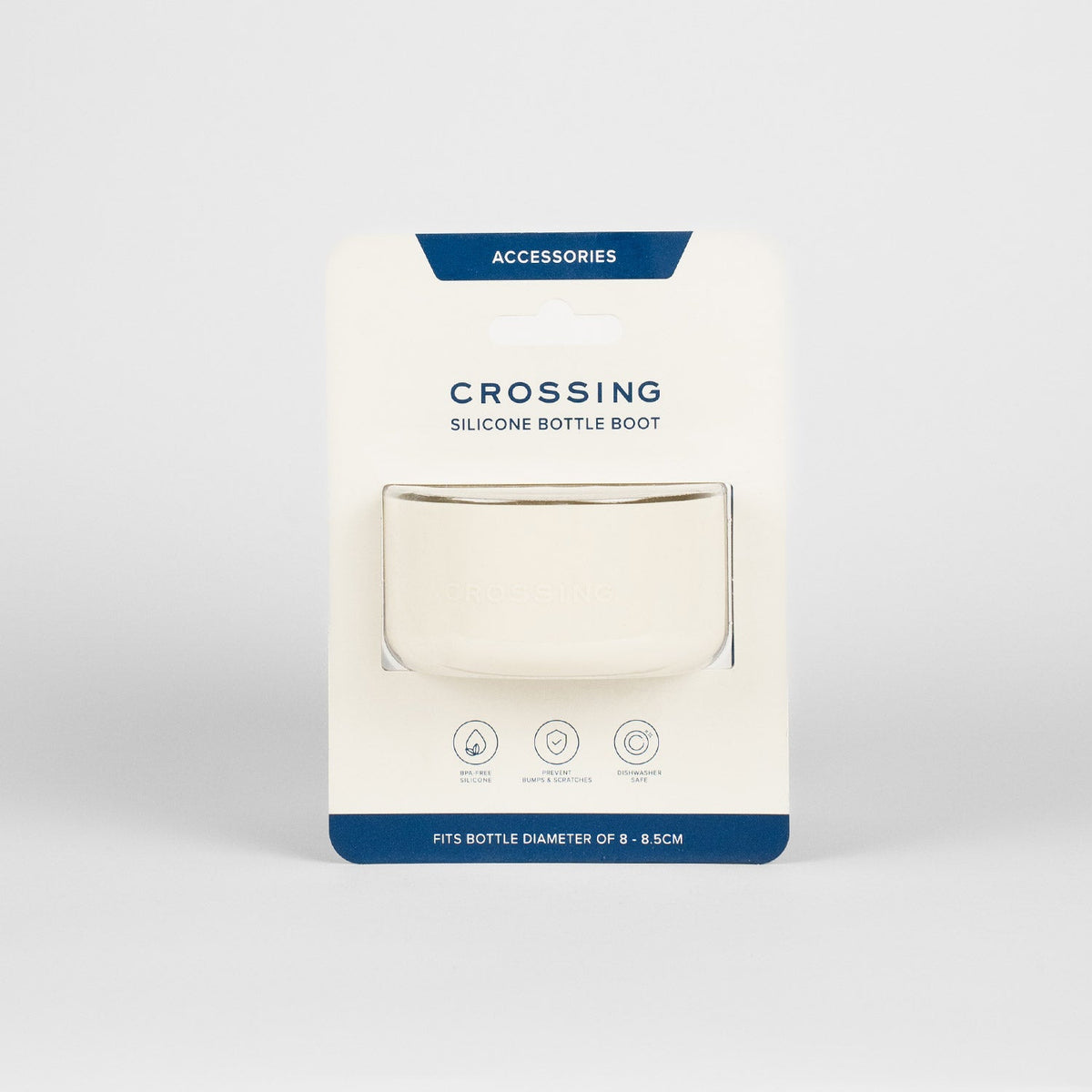 Crossing Silicone Water Bottle Boot - Fits Diameter 8-8.5cm (780ml) Blistered Pack - Cream