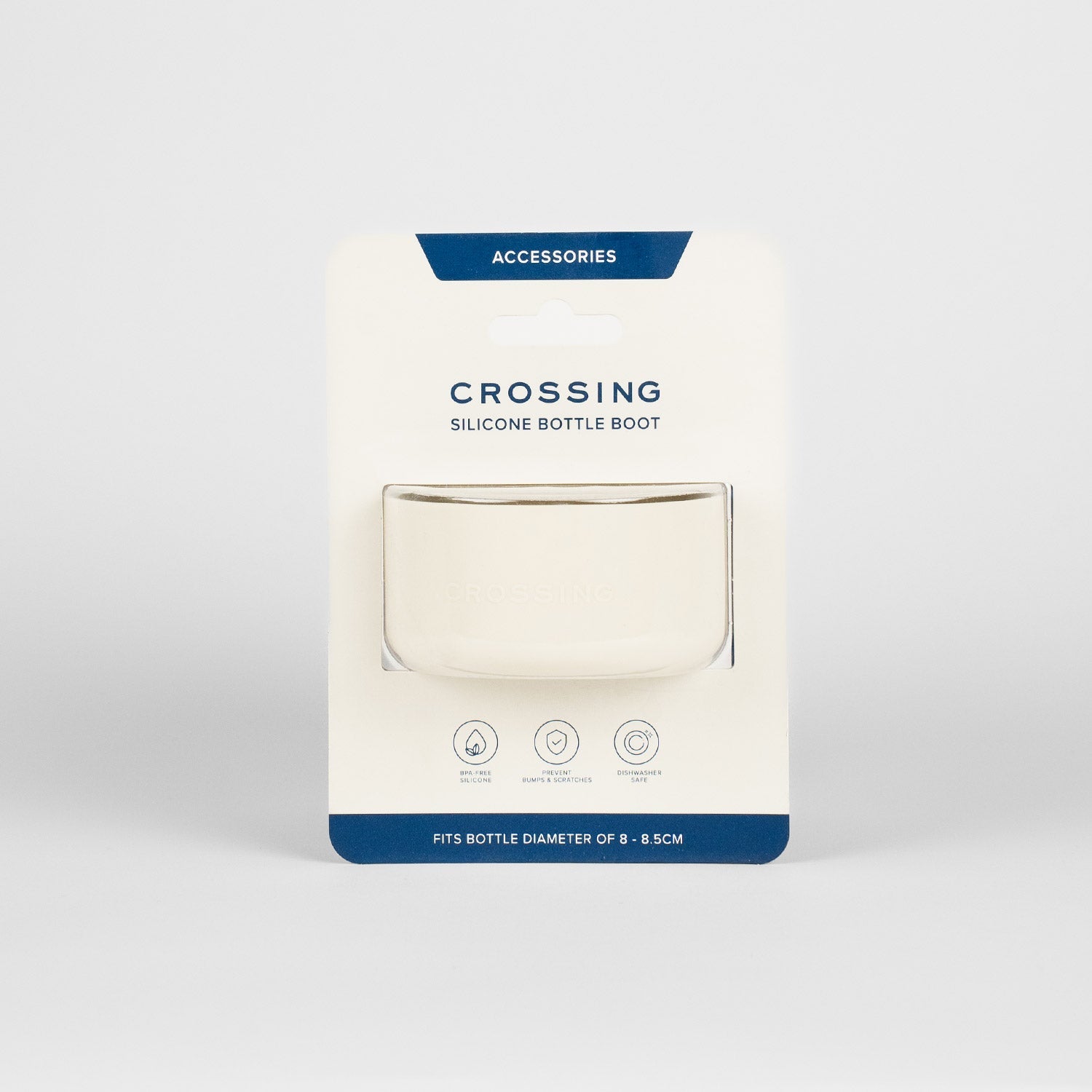 Crossing Silicone Water Bottle Boot - Fits Diameter 8-8.5cm (780ml) Blistered Pack - Cream