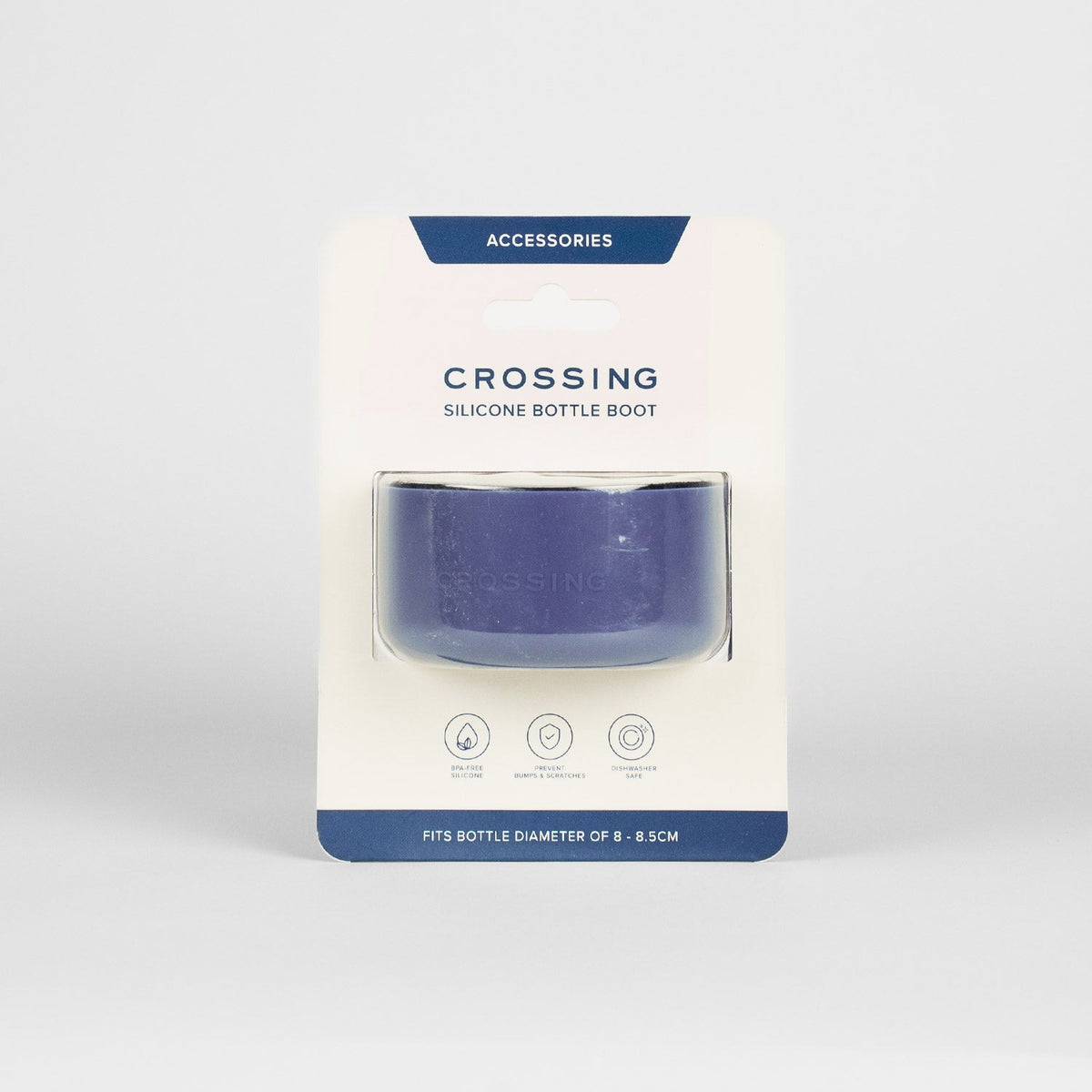 Crossing Silicone Water Bottle Boot - Fits Diameter 8-8.5cm (780ml) Blistered Pack - Dark Blue