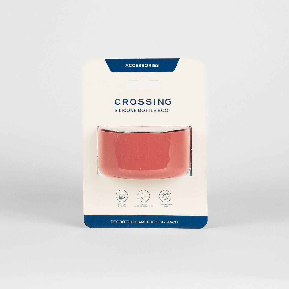 Crossing Silicone Water Bottle Boot - Fits Diameter 8-8.5cm (780ml) Blistered Pack - Red