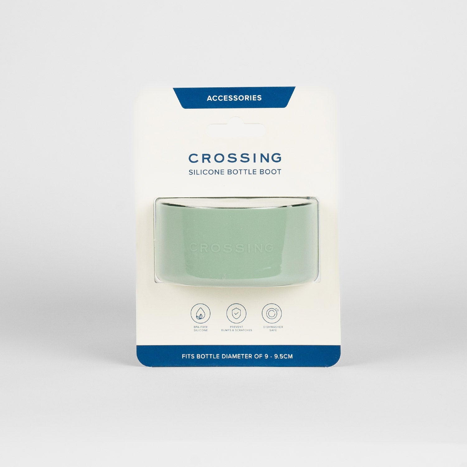 Crossing Silicone Water Bottle Boot - Fits Diameter 8-8.5cm (780ml) Blistered Pack - Sage Green